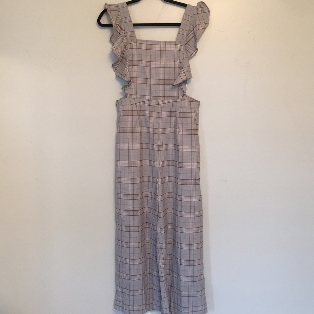 Umgee Wide Leg crop overalls with ruffle detailing - Picture 3 of 7